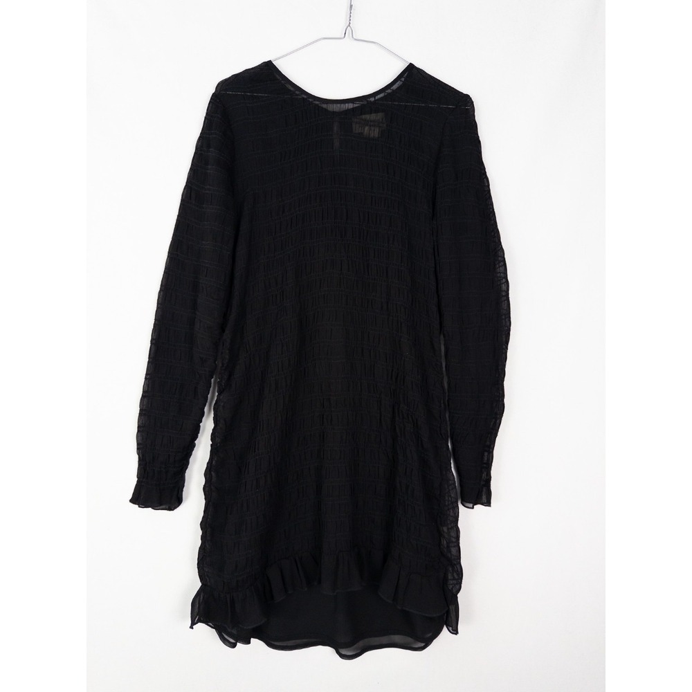 Denim Supply Ralph Lauren Dress Womens M Black Ruffle Tiered Solid